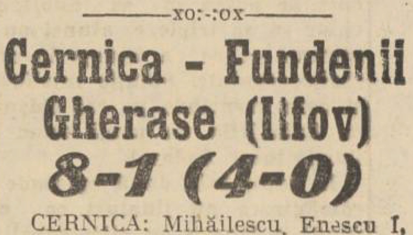 Când Cernica dădea 8 goluri: cronica din 1938 care arată că fotbalul local cernicaș, are rădăcini vechi și vii.