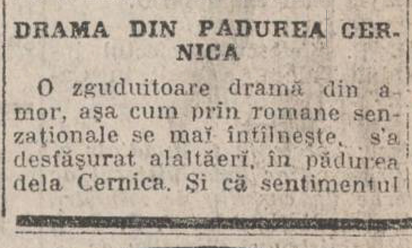 Drama din padurea Cernica. Octombrie 1911.