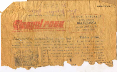 Steagul rosu 1 balaceanca colectivizare